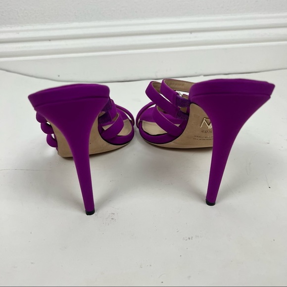 Tamara Mellon Slash 4” heel open toe with pvc panel strap in magenta Size 40.5 - Picture 7 of 9